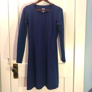 Duluth Trading Wearwithall Ponte Knit Dress S navy